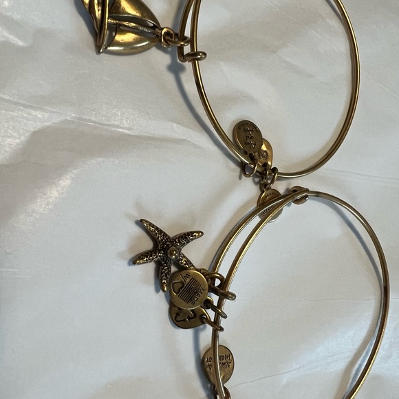Pair of Nautical Alex & Ani bracelets starfish sailboat - Picture 2 of 2